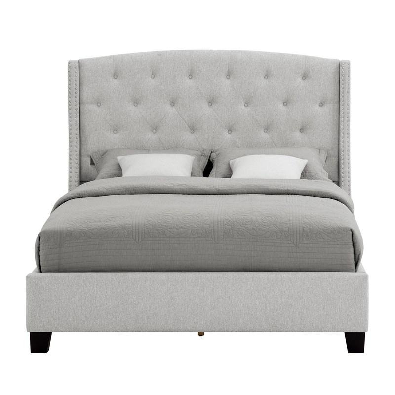 Large Picture of Crown Mark Eva 5111DV-Q Queen Platform Bed - Dove Grey