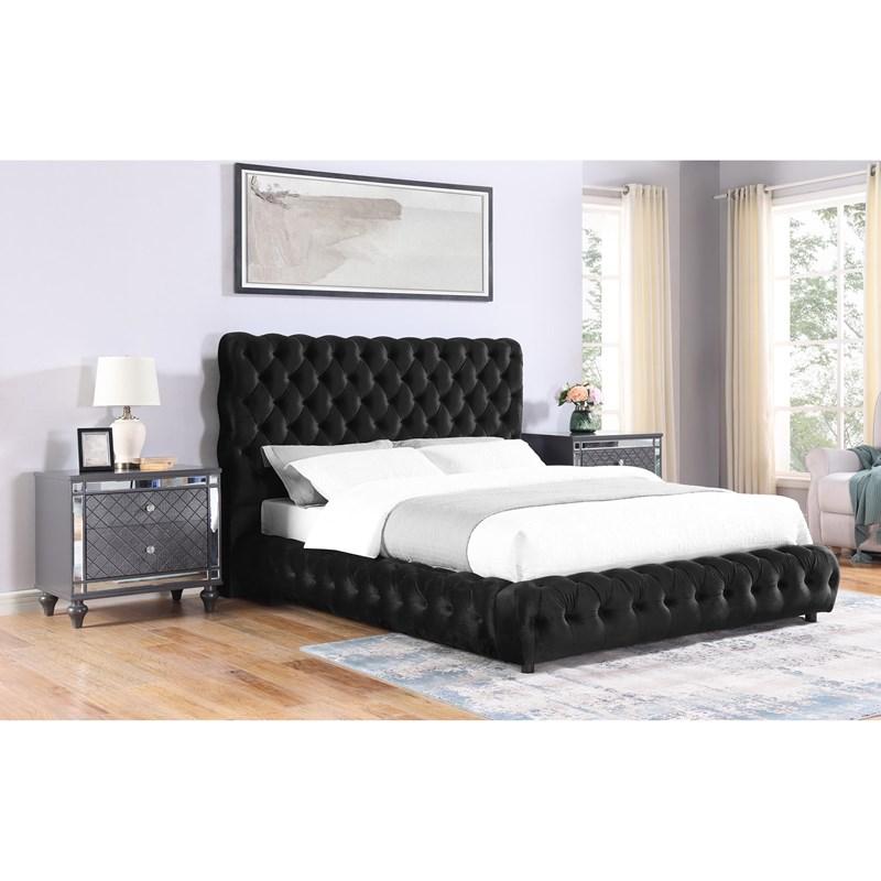 Large Picture of Crown Mark Flory 5112BK-Q Queen Bed - Black