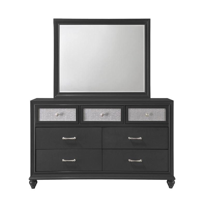 Large Picture of Crown Mark Lila B4398-11 Dresser Mirror - Black