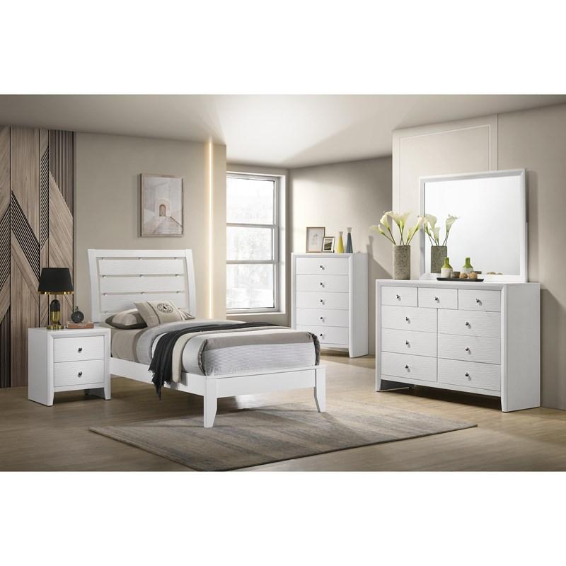 Large Picture of Crown Mark Evan B4710-11 Dresser Mirror - White