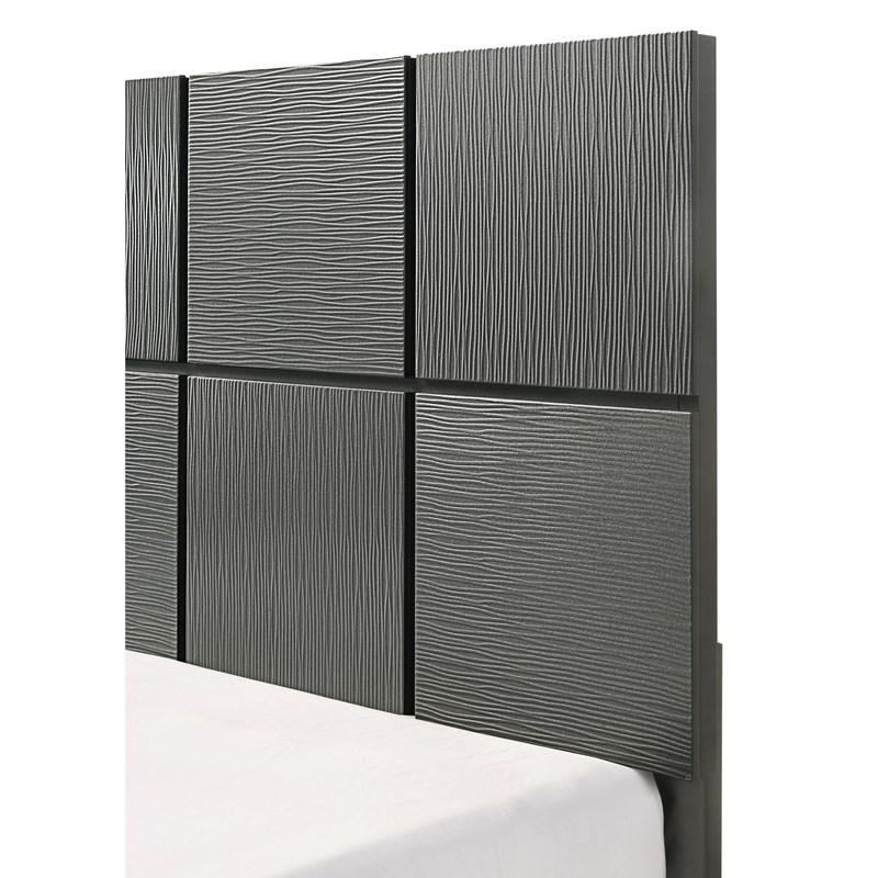 Large Picture of Crown Mark Denker B4715-K King Bed - Gunmetal