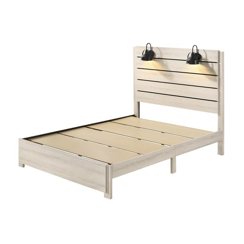 Large Picture of Crown Mark Carter B6810 Queen Platform Bed - White