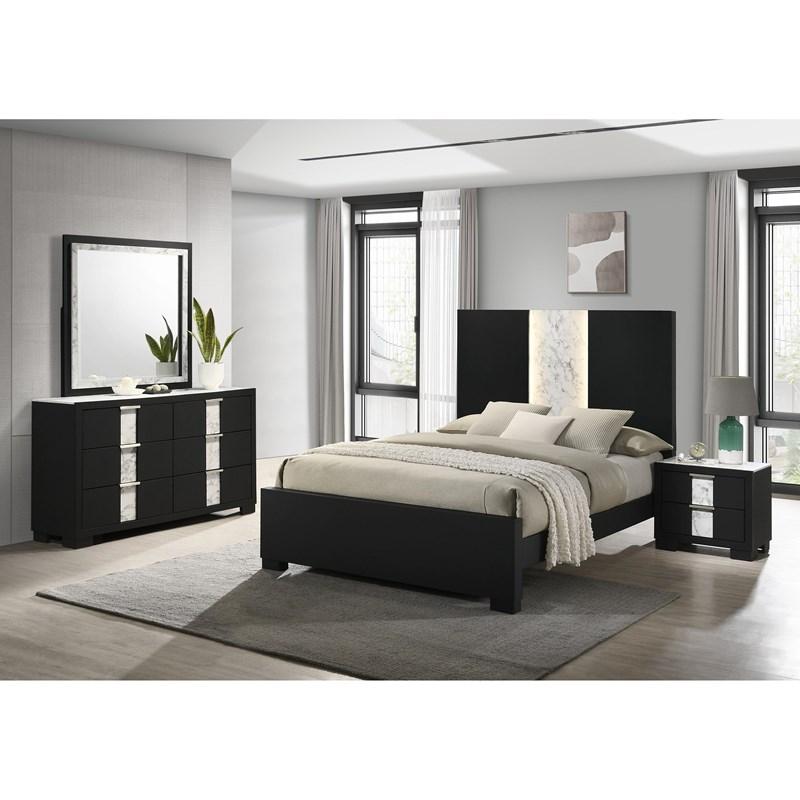Large Picture of Crown Mark Rangley B6835-K King Bed - Black