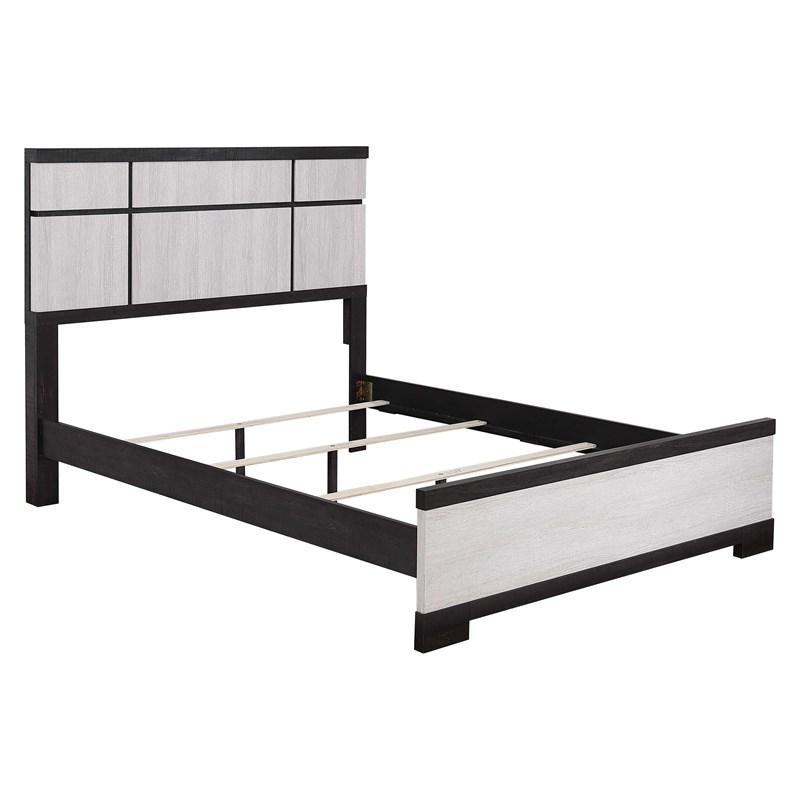 Large Picture of Crown Mark Remington B8162-Q Queen Bed - Black/White