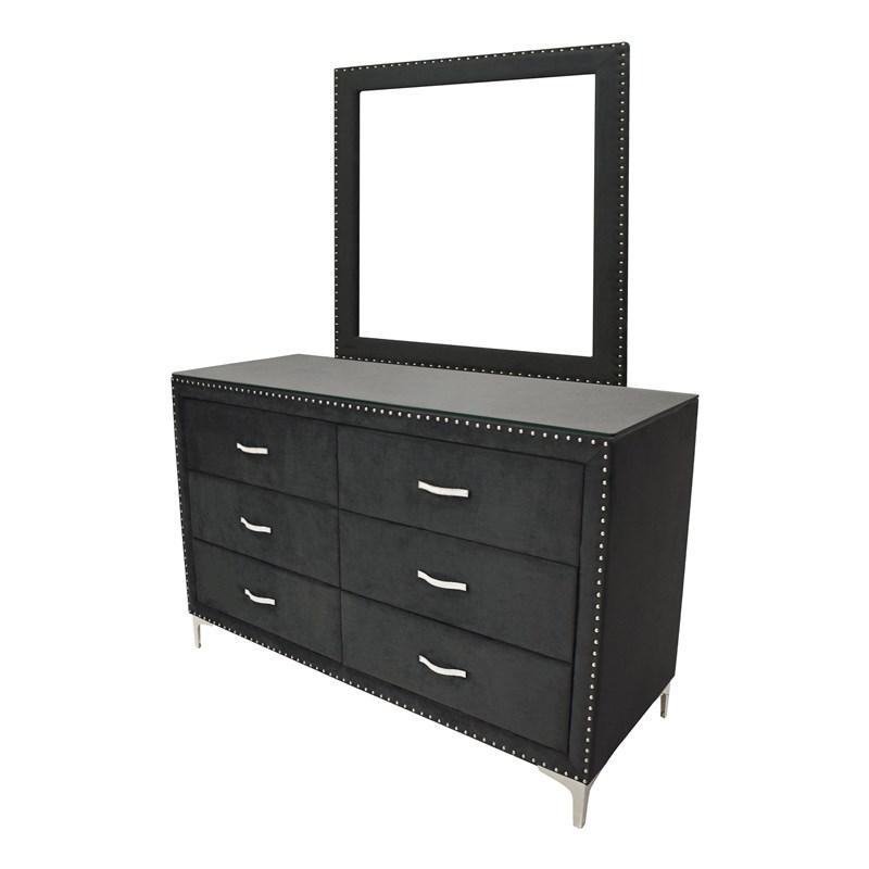 Large Picture of Crown Mark Lucinda B9265-1 Dresser - Black