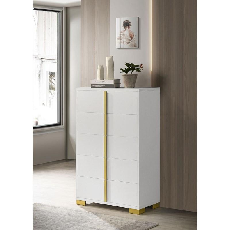 Large Picture of Coaster Furniture Marceline 222935 5-Drawer Bedroom Chest - White