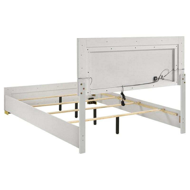 Large Picture of Coaster Furniture Marceline 222931Q Wood Queen LED Panel Bed - White