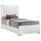 Coaster Furniture Marceline 222931T Wood Twin LED Panel Bed - White