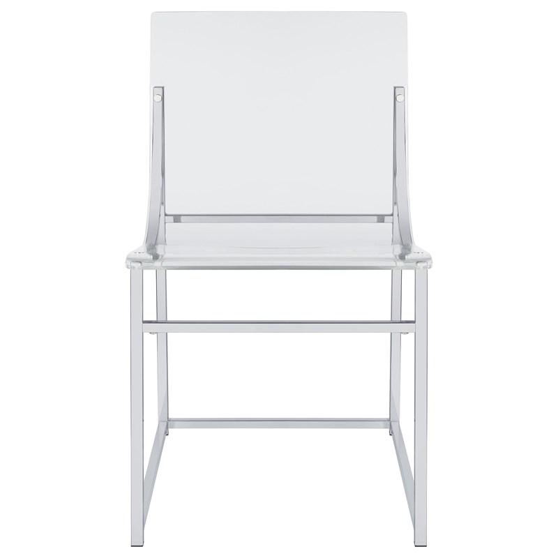 Large Picture of Coaster Furniture Adino 121182 Acrylic Dining Side Chair - Chrome