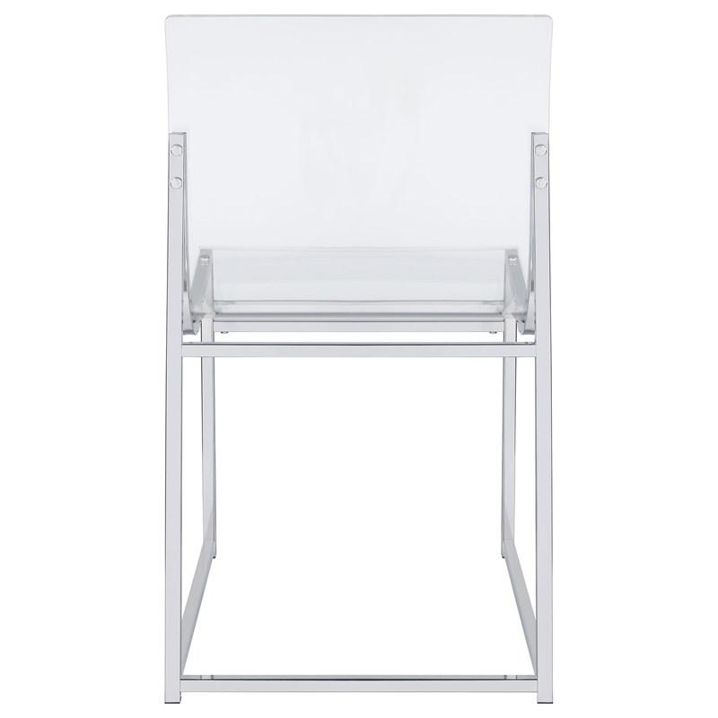 Large Picture of Coaster Furniture Adino 121182 Acrylic Dining Side Chair - Chrome