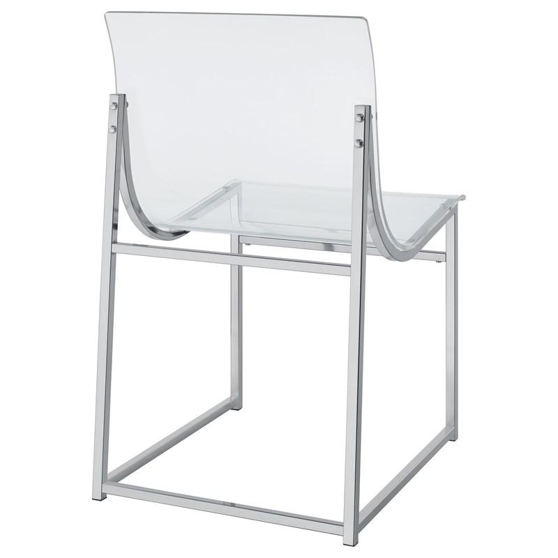 Large Picture of Coaster Furniture Adino 121182 Acrylic Dining Side Chair - Chrome