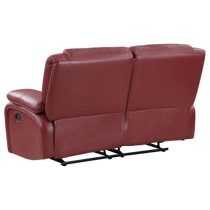 Large Picture of Coaster Furniture Camila 610242 Upholstered Motion Reclining Loveseat - Red