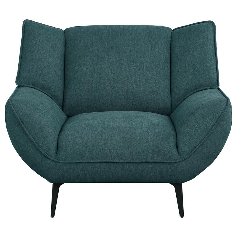 Large Picture of Coaster Furniture Acton 511163 Upholstered Flared Arm Accent Chair - Teal Blue