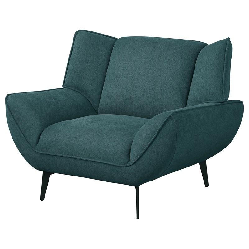 Large Picture of Coaster Furniture Acton 511163 Upholstered Flared Arm Accent Chair - Teal Blue