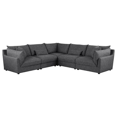 Coaster Furniture Sasha 551681-SETA 5 pc Upholstered Modular Sectional Sofa - Barely Black