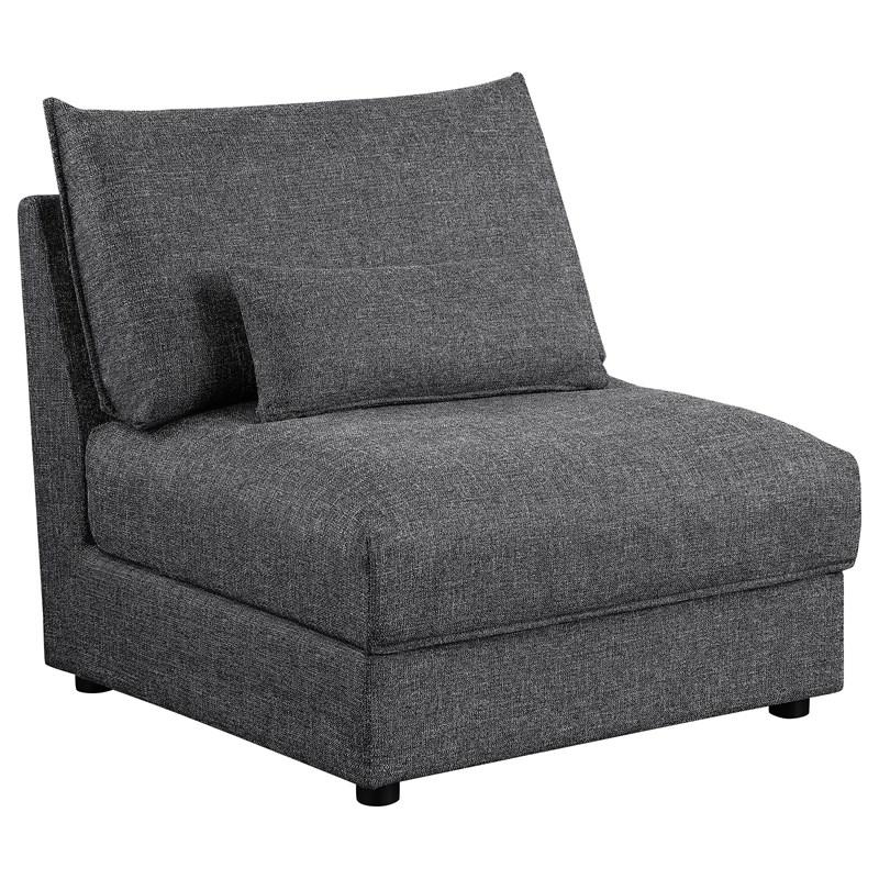 Large Picture of Coaster Furniture Sasha 551681-SETA 5 pc Upholstered Modular Sectional Sofa - Barely Black