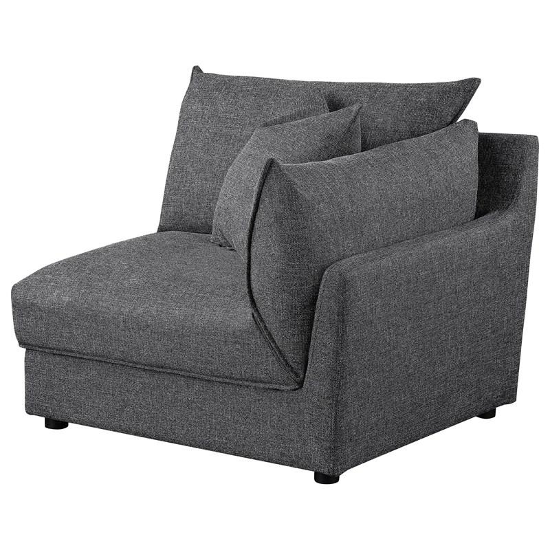 Large Picture of Coaster Furniture Sasha 551681-SETA 5 pc Upholstered Modular Sectional Sofa - Barely Black