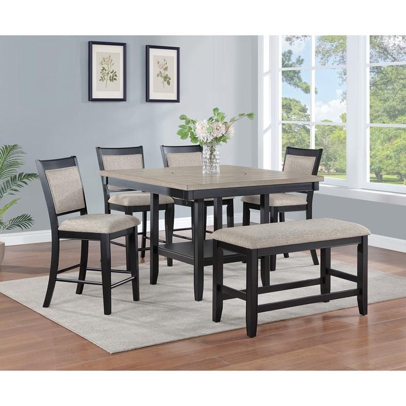 Large Picture of Crown Mark Fulton 2727LG-T-4848 Counter Height Table - Light Grey