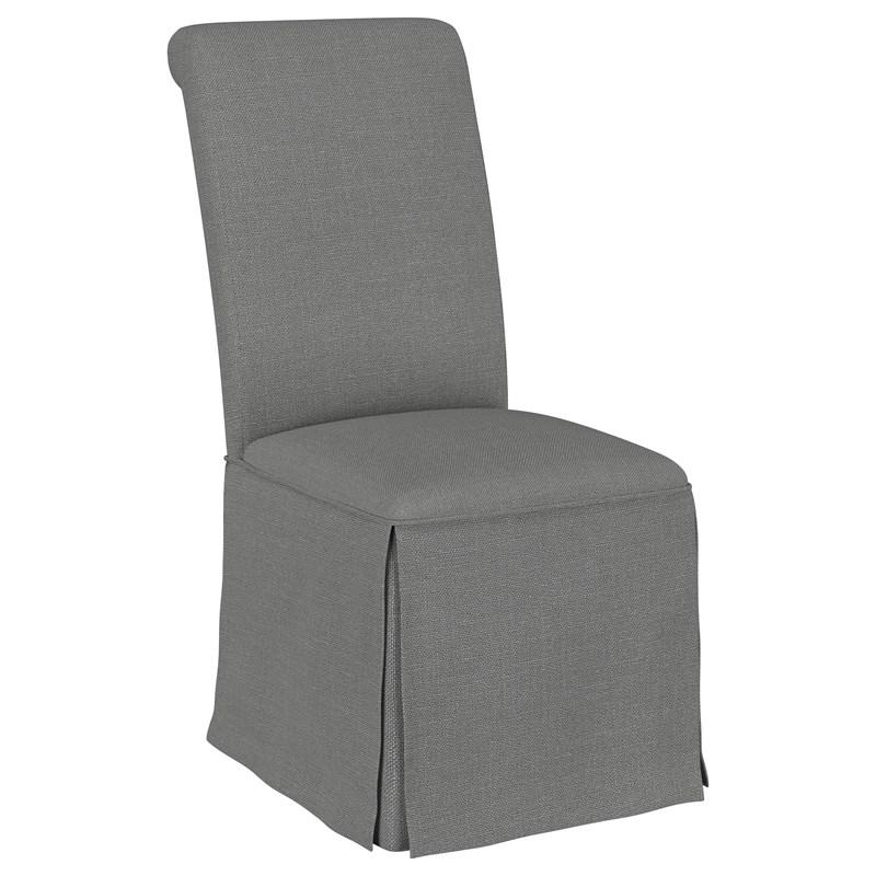 Large Picture of Coaster Furniture Shawna 100749 Upholstered Skirted Side Chair - Light Grey