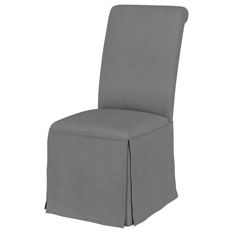 Large Picture of Coaster Furniture Shawna 100749 Upholstered Skirted Side Chair - Light Grey