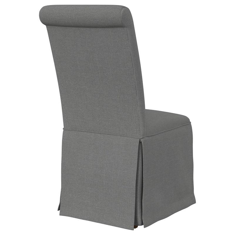 Large Picture of Coaster Furniture Shawna 100749 Upholstered Skirted Side Chair - Light Grey