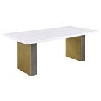 Coaster Furniture Carla 106651 80-inch Cultured Carrara Marble Top Dining Table - White