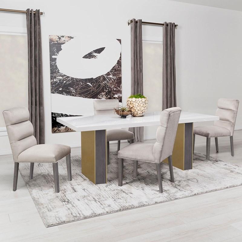 Large Picture of Coaster Furniture Carla 106683 Velvet Upholstered Dining Side Chair - Stone