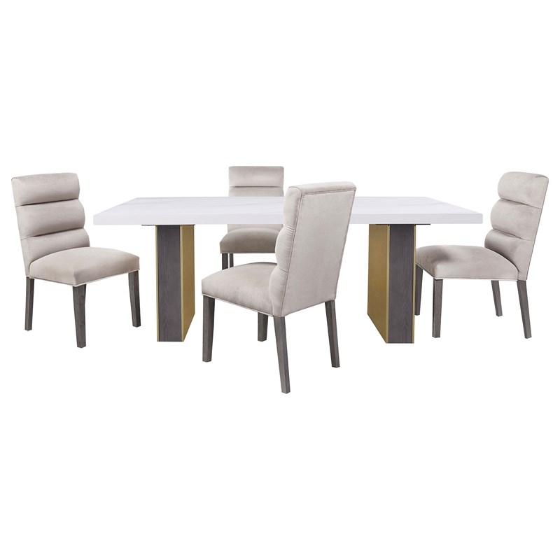 Large Picture of Coaster Furniture Carla 106683 Velvet Upholstered Dining Side Chair - Stone