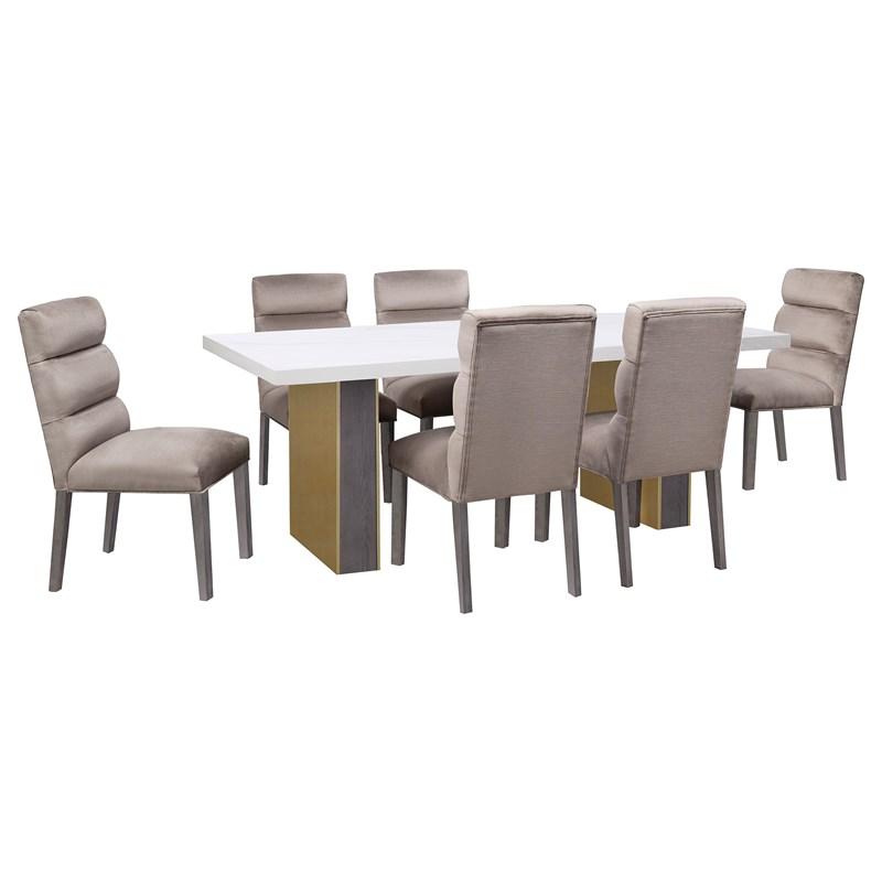 Large Picture of Coaster Furniture Carla 106684 Velvet Upholstered Dining Side Chair - Ash