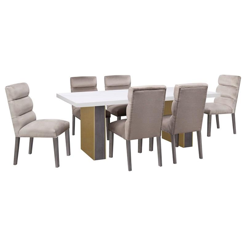 Large Picture of Coaster Furniture Carla 106684 Velvet Upholstered Dining Side Chair - Ash