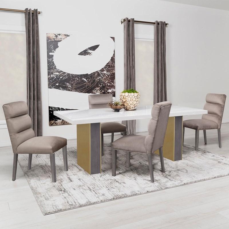Large Picture of Coaster Furniture Carla 106684 Velvet Upholstered Dining Side Chair - Ash