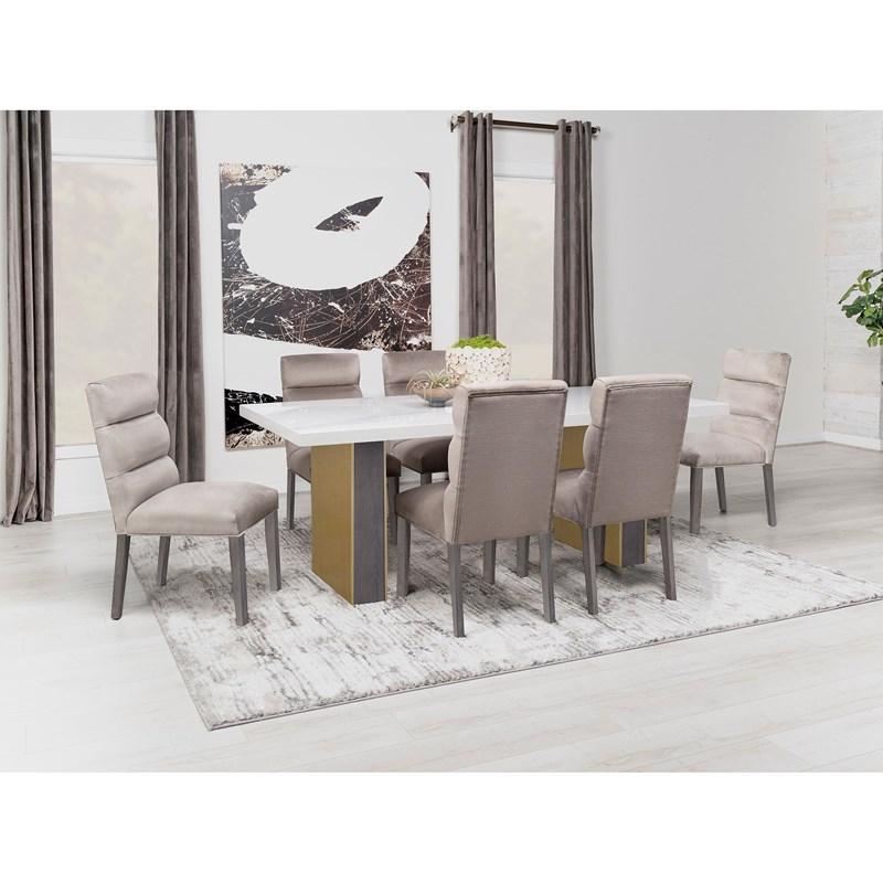 Large Picture of Coaster Furniture Carla 106684 Velvet Upholstered Dining Side Chair - Ash