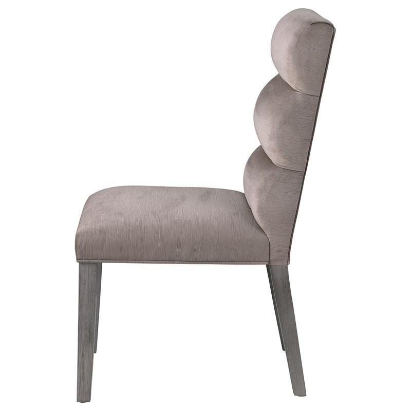 Large Picture of Coaster Furniture Carla 106684 Velvet Upholstered Dining Side Chair - Ash