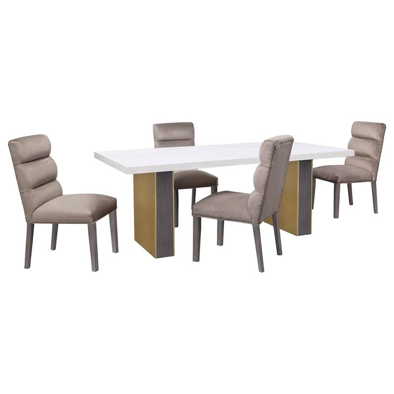 Large Picture of Coaster Furniture Carla 106684 Velvet Upholstered Dining Side Chair - Ash