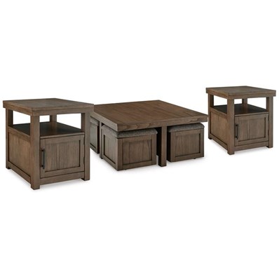 Signature Design by Ashley Boardernest T738T1 Coffee Table and 2 End Tables