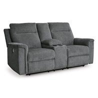 Signature Design by Ashley Barnsana 3320296C Double Reclining Power Loveseat with Console (Loveseats - Power Recline)