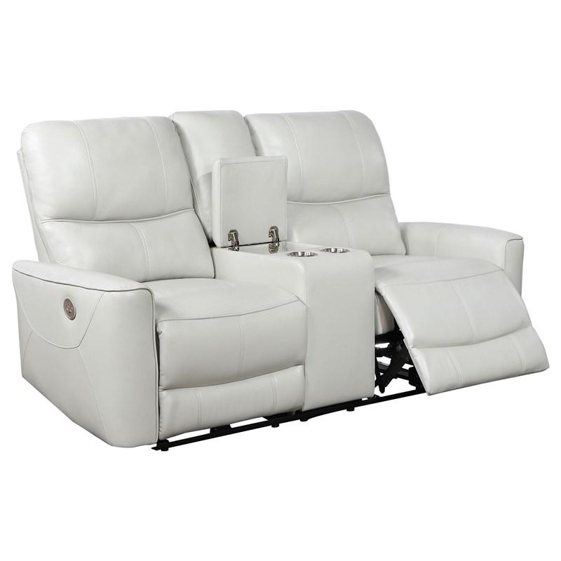 Large Picture of Coaster Furniture Greenfield 610262P Upholstered Power Reclining Loveseat - Dove Grey
