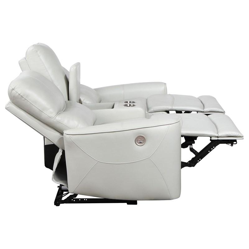 Large Picture of Coaster Furniture Greenfield 610262P Upholstered Power Reclining Loveseat - Dove Grey