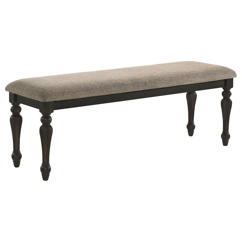 Coaster Furniture Bridget 108223 Fabric Upholstered Dining Bench - Stone and Charcoal
