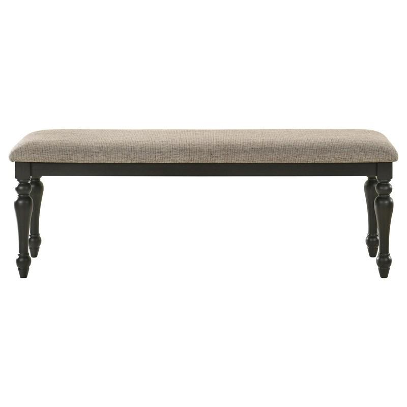 Large Picture of Coaster Furniture Bridget 108223 Fabric Upholstered Dining Bench - Stone and Charcoal