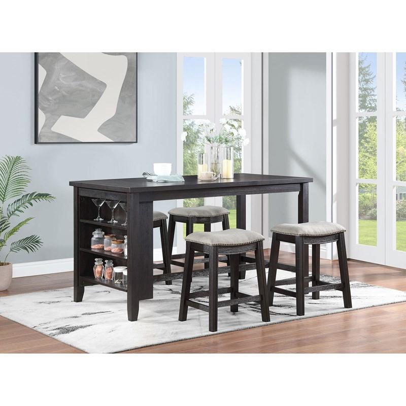 Large Picture of Coaster Furniture Elliston 121168 66-inch Counter Height Dining Table - Dark Grey