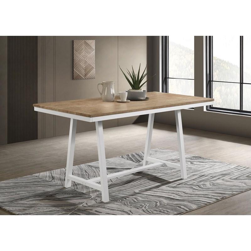 Large Picture of Coaster Furniture Hollis 122248 Rectangular Counter Height Dining Table - Brown/White