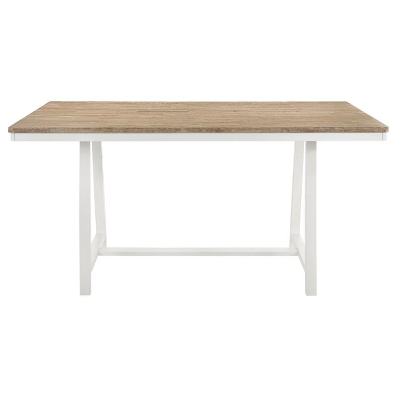 Large Picture of Coaster Furniture Hollis 122248 Rectangular Counter Height Dining Table - Brown/White