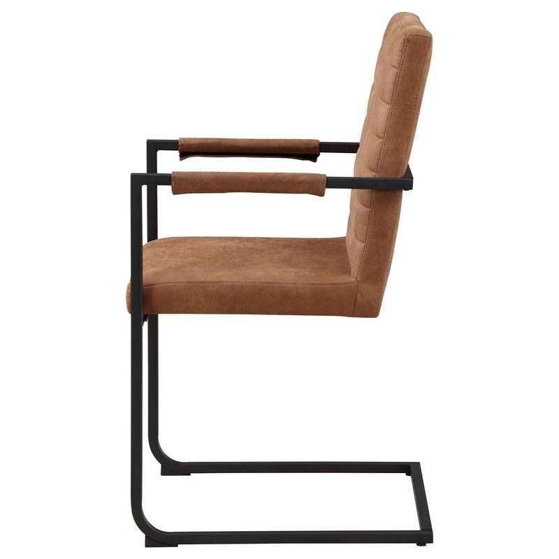 Large Picture of Coaster Furniture Nate 123153 Upholstered Dining Arm Chair - Antique Brown (Set of 2)