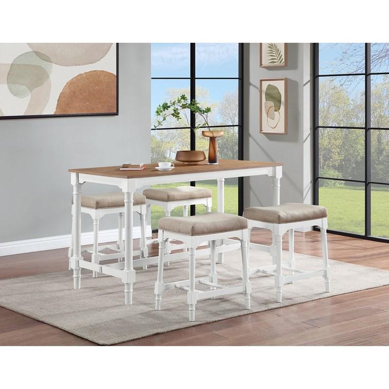 Large Picture of Coaster Furniture Martina 150375 5-piece Rectangular Counter Height Dining Set - White