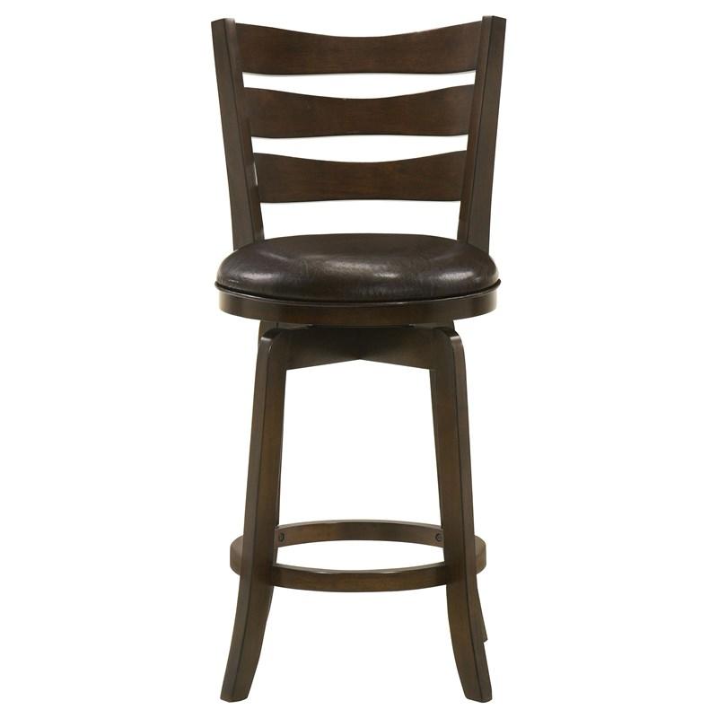 Large Picture of Coaster Furniture Murphy 181368 Wood Counter Height Swivel Bar Chair - Dark Brown