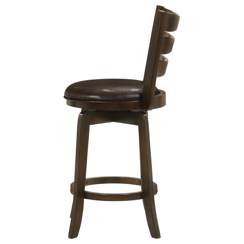 Large Picture of Coaster Furniture Murphy 181368 Wood Counter Height Swivel Bar Chair - Dark Brown