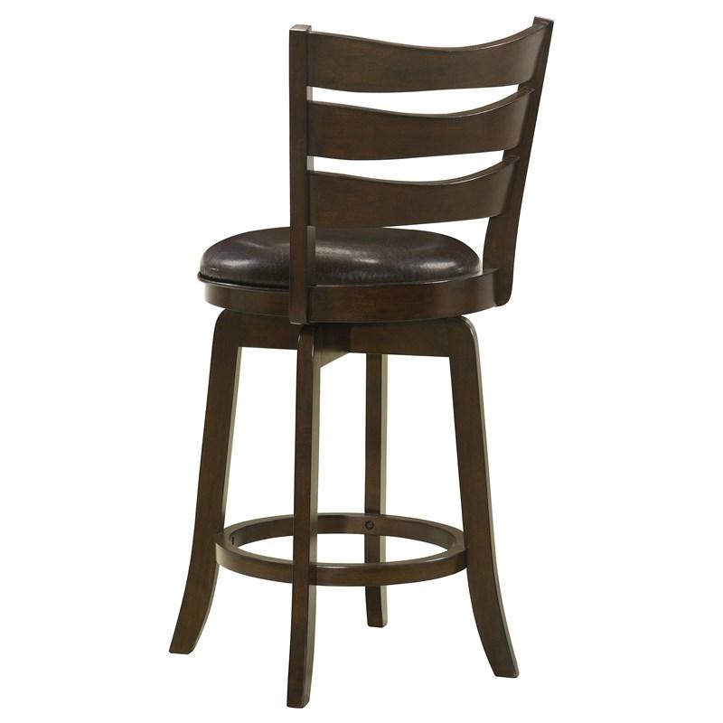 Large Picture of Coaster Furniture Murphy 181368 Wood Counter Height Swivel Bar Chair - Dark Brown