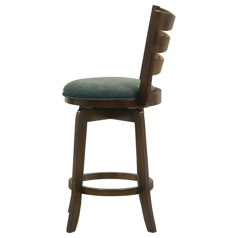Large Picture of Coaster Furniture Murphy 181378 Wood Counter Height Swivel Bar Chair - Hunter Green