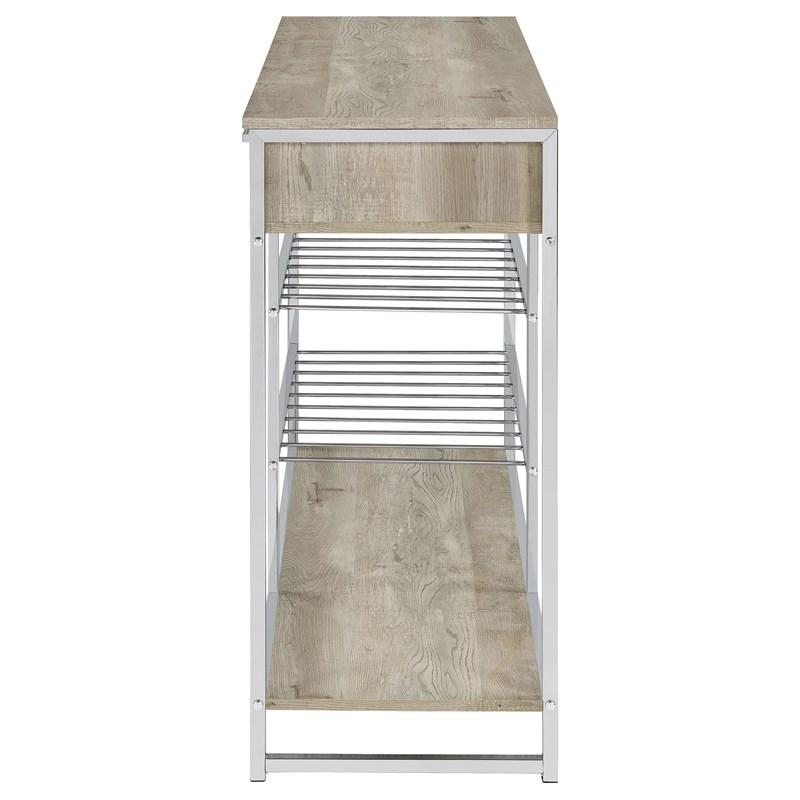 Large Picture of Coaster Furniture Melrose 182275 2-Drawer Home Bar Storage with Wine Rack - Grey